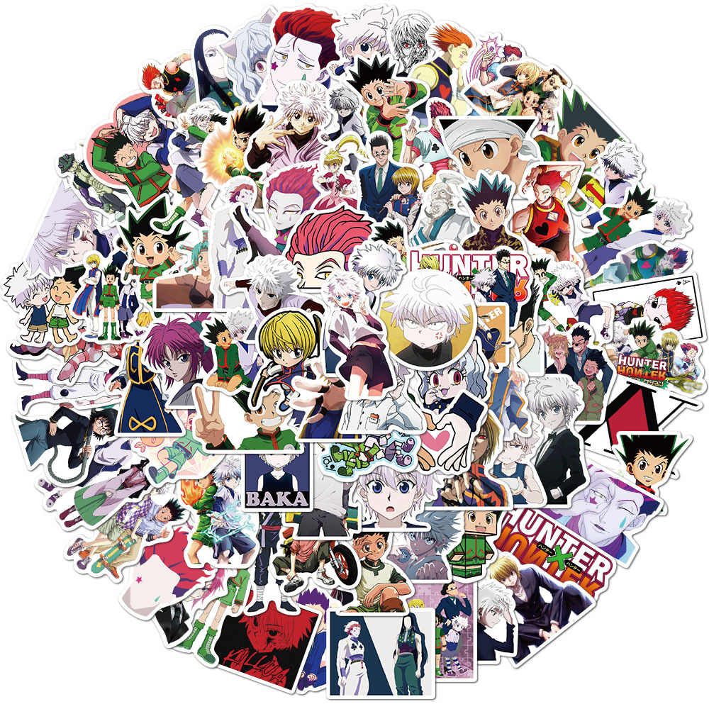 100pcs/pack Waterproof Suitcase Laptop Japanese Anime Stickers HUNTER x HUNTER Graffiti Sticker