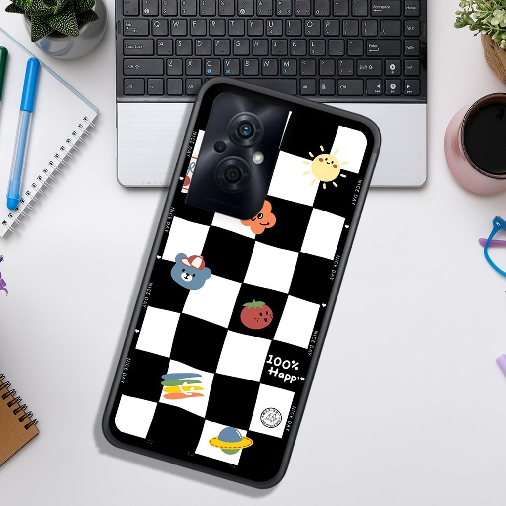 Ốp Lưng OPPO  RENO 8 4G - RENO 8 5G - RENO 8Z , In Hình &quot;Black Heart&quot; Phong Cách Đẹp.