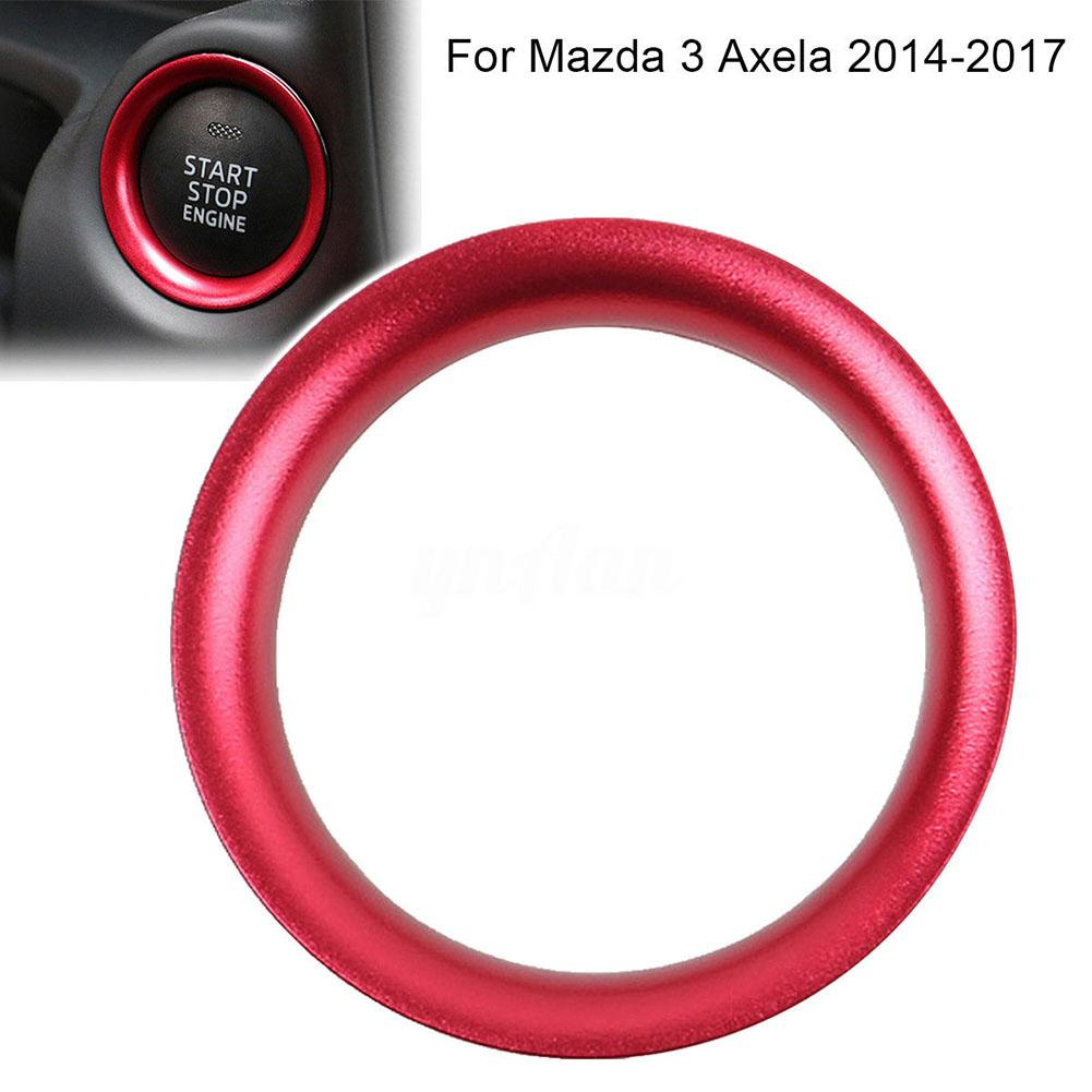 MG Bảng điều khiển màu đỏ Nút khởi động động cơ Nút bấm Vòng trang trí cho Mazda 3 Axela 2014-2017