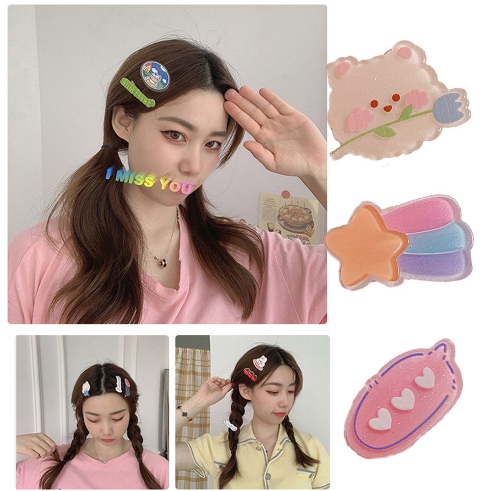 Kẹp Tóc Bằng Acrylic Hình Thỏ Hoạt Hình Đáng Yêu Cho Nữ