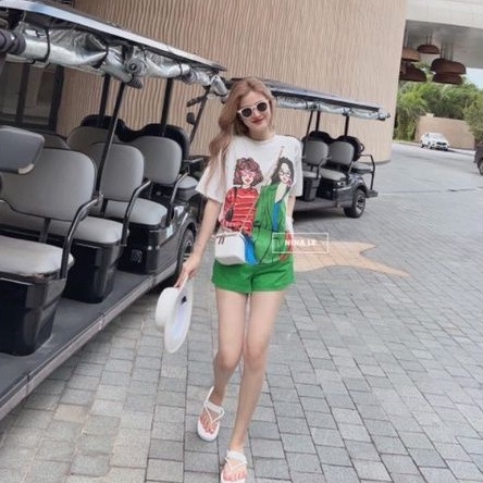 (Hot) Set áo cô gái ZARA cá tính mix sooc ống rộng