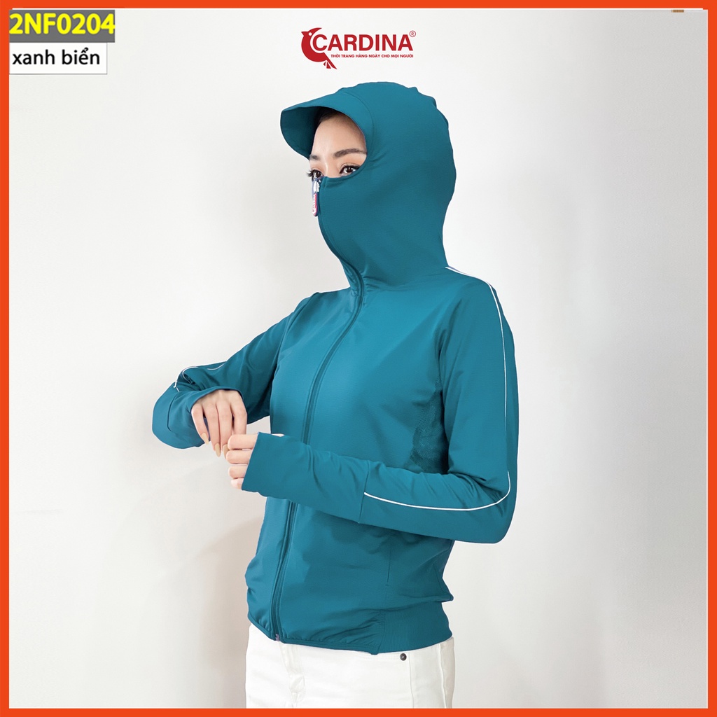 Áo chống nắng nữ CARDINA 2 lớp chất thun lạnh cao cấp viền thể thao chống tia UV thiết kế lưới tản nhiệt 2NF02
