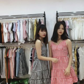 Đầm baby doll ca rô