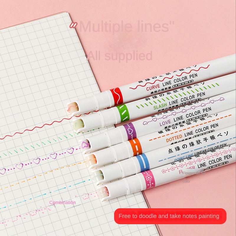 Set 3 Bút Đánh Dấu Dạng Cong Nhanh Khô Nhiều Màu Sắc