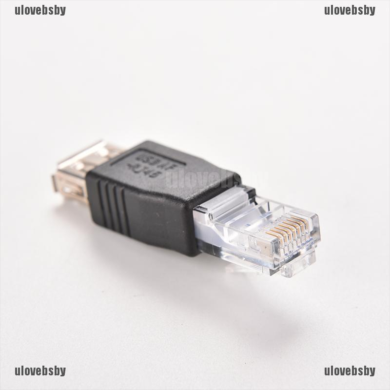 【ulovebsby】RJ45 Male to USB AF A Female Adapter Socket LAN Network Ethernet Ro