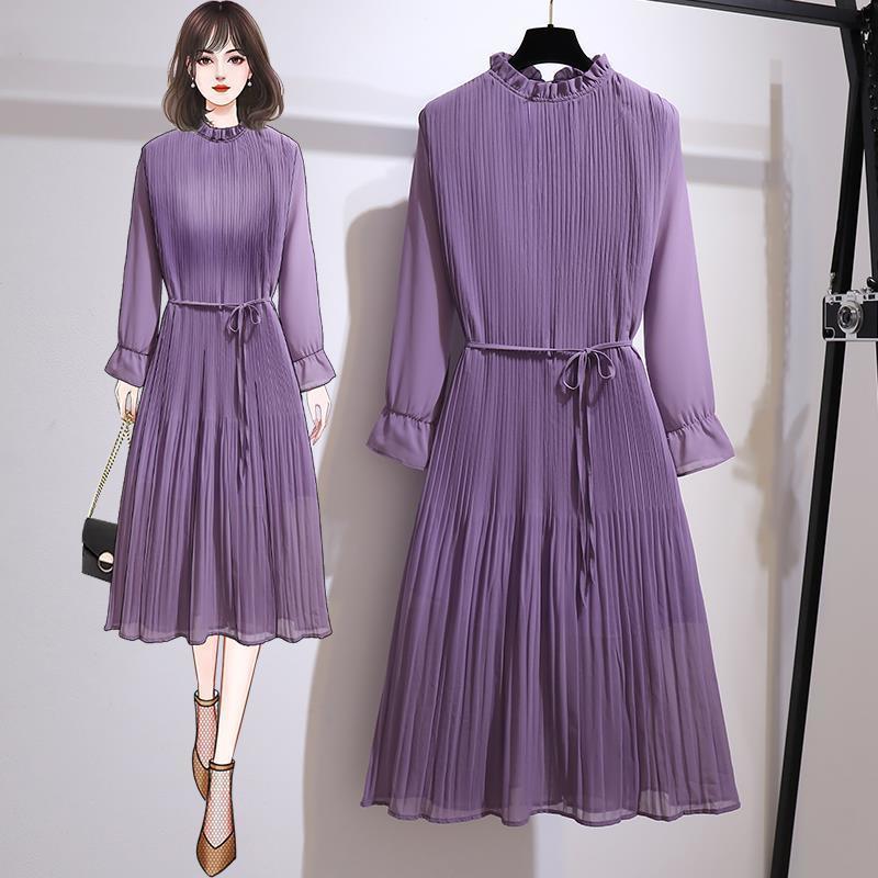 Đầm voan xếp ly cỡ lớn phong cách phương tây thời trang mùa xuân cho nữ