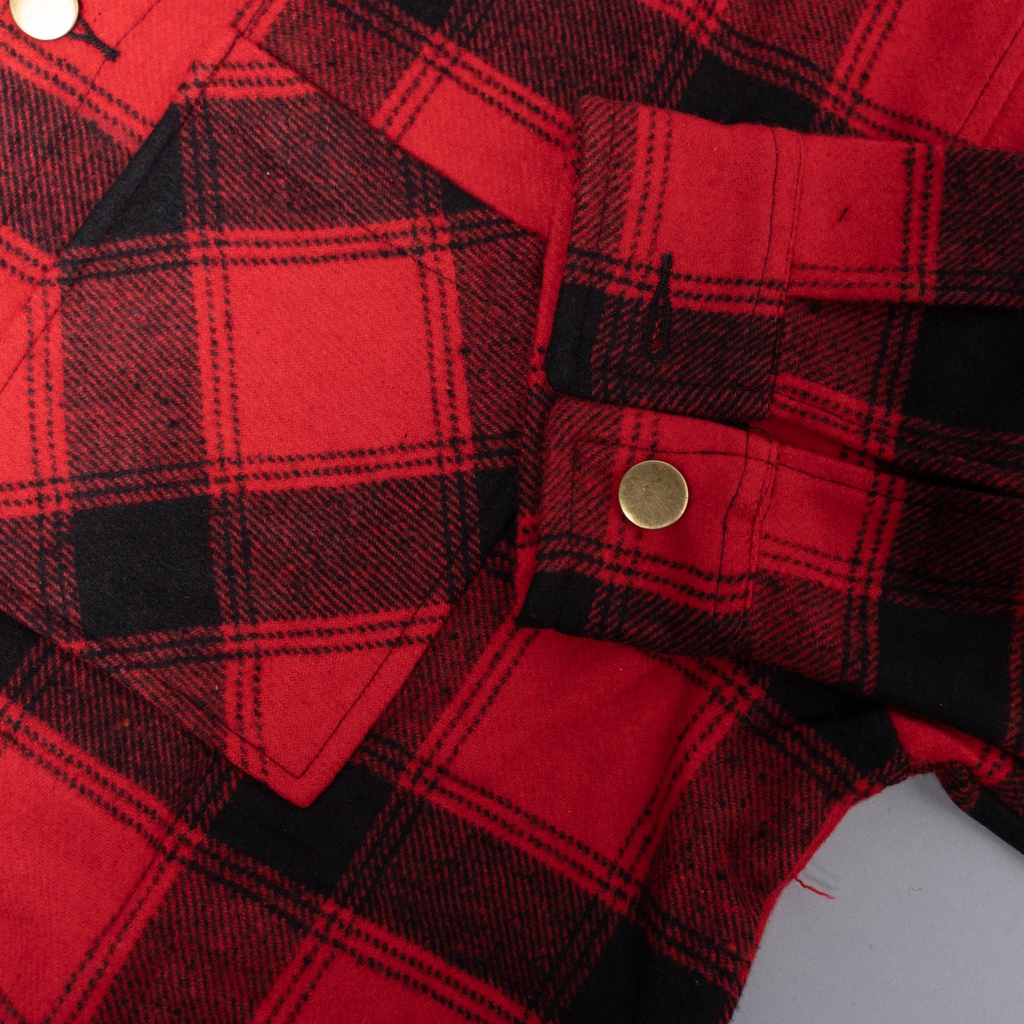 Áo Khoác Jacket Gori Caro Đỏ | Khuy Áo Hợp Kim Cao Cấp Chắc Chắn