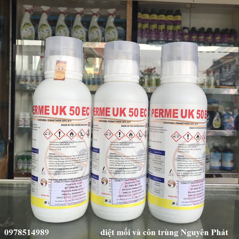 Thuốc diệt muỗi từ Anh Quốc Perme UK 50EC (chai 1 lít) - thuốc nhập khẩu nguyên chai