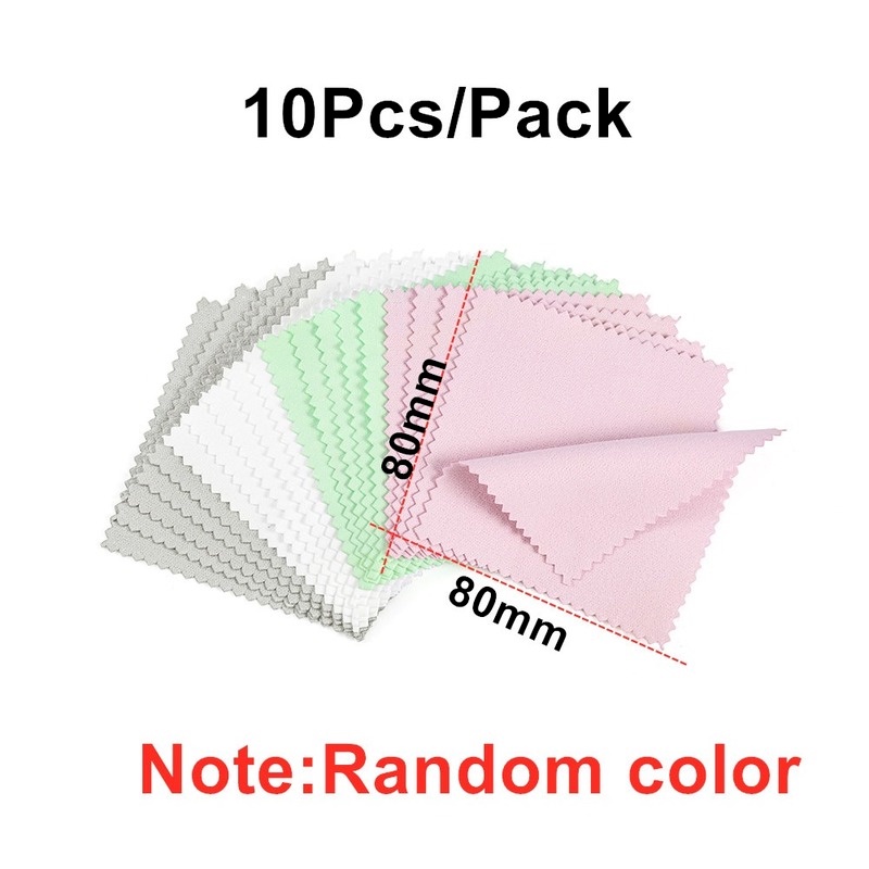 Set 10 Khăn Lau Kính/Trang Sức Điện Thoại Hai Mặt Bằng Vải Lông Cừu Mềm Mại Màu Sắc Ngẫu Nhiên