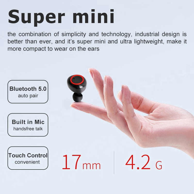 Tai nghe TWS kết nối bluetooth 5.0 có micro chất lượng cao | BigBuy360 - bigbuy360.vn