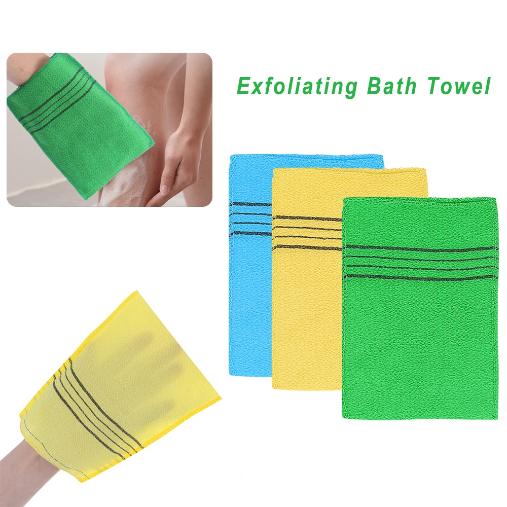 Set 1/ 3/ 5 khăn tắm tẩy tế bào chết hình găng tay làm mịn da cực thoải mái và bền