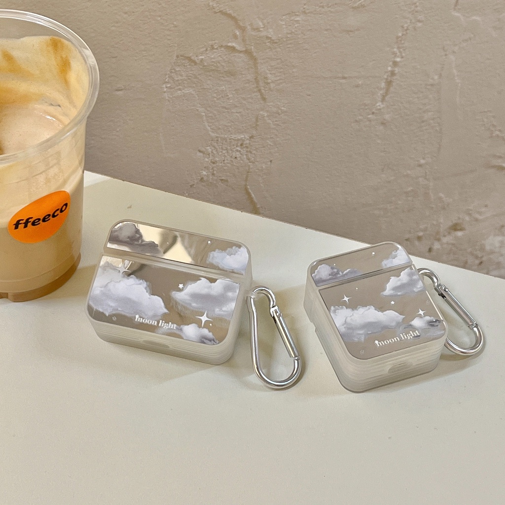 Vỏ bảo vệ hộp sạc tai nghe AirPods 1 / 2 / 3 / Pro thiết kế đơn giản dễ thương Chống Rơi Hình Đám Mây Tráng