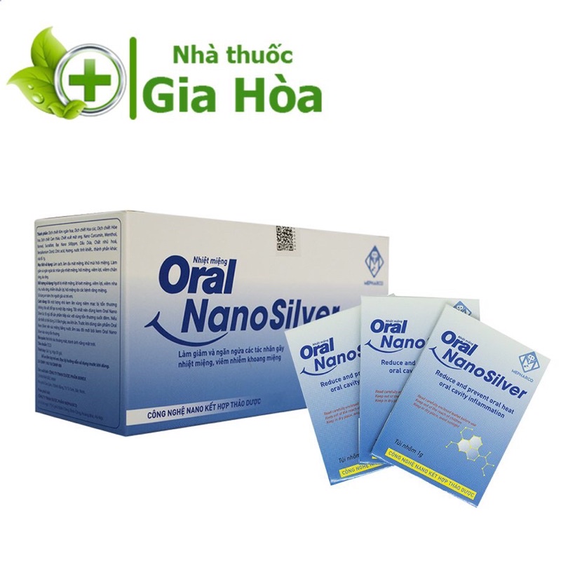 Gel bôi nhiệt miệng nano bạc Oral Nano Silver giúp làm sạch, dịu mát, giảm nhiệt miệng, lở loét miệng (Gói 1g)