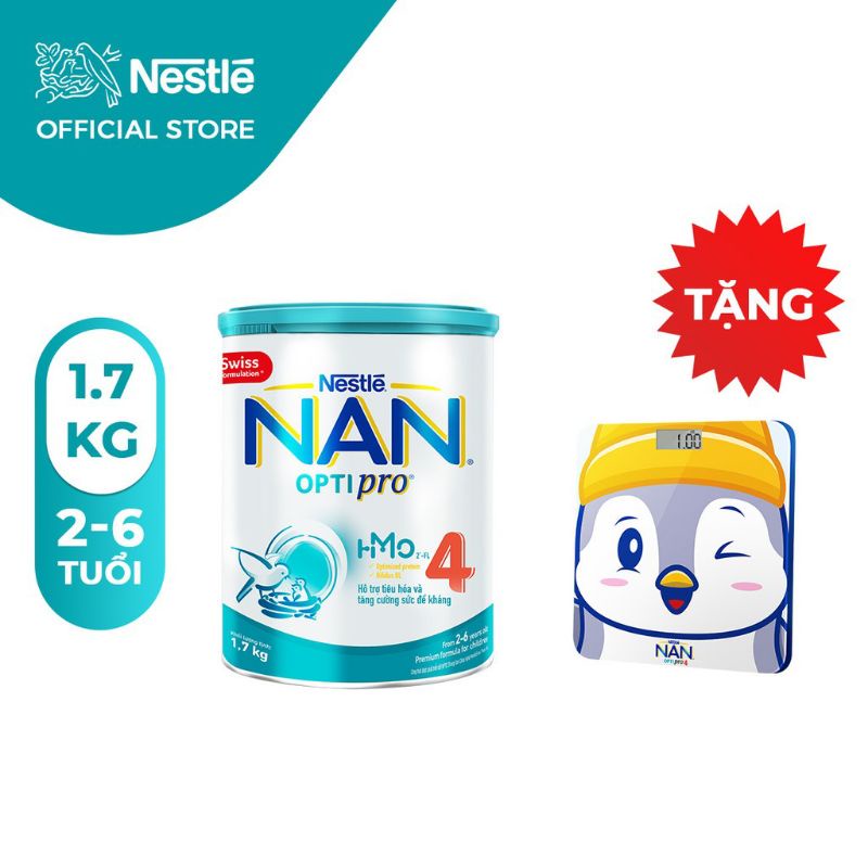 DATE Tháng 11/2023. Sữa Bột Nestle NAN Optipro 4 (1.7kg) . MẪU MỚI HMO.