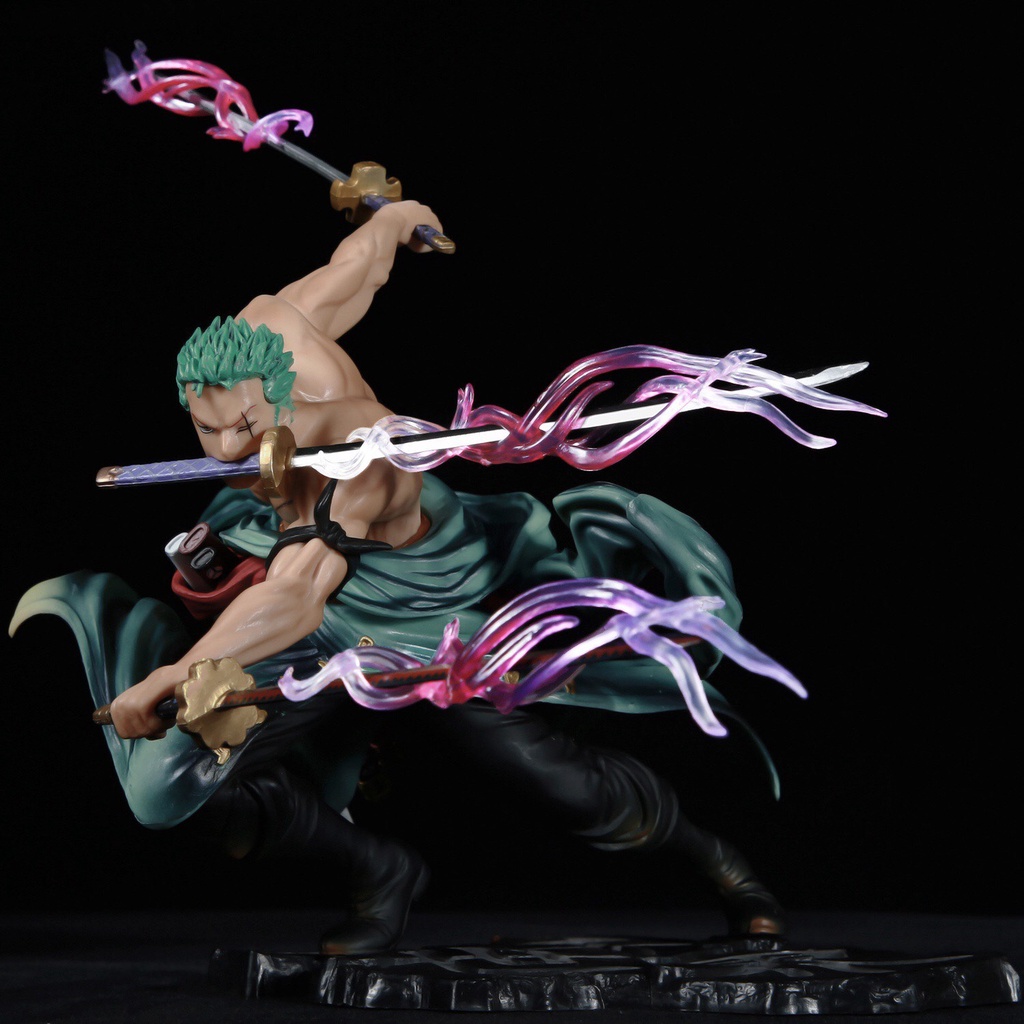 Mô hình One Piece Zoro chính hãng  bản cao cấp có 2 đầu CLOUD STORE cao 21cm nặng 800gram, figure one piece anime