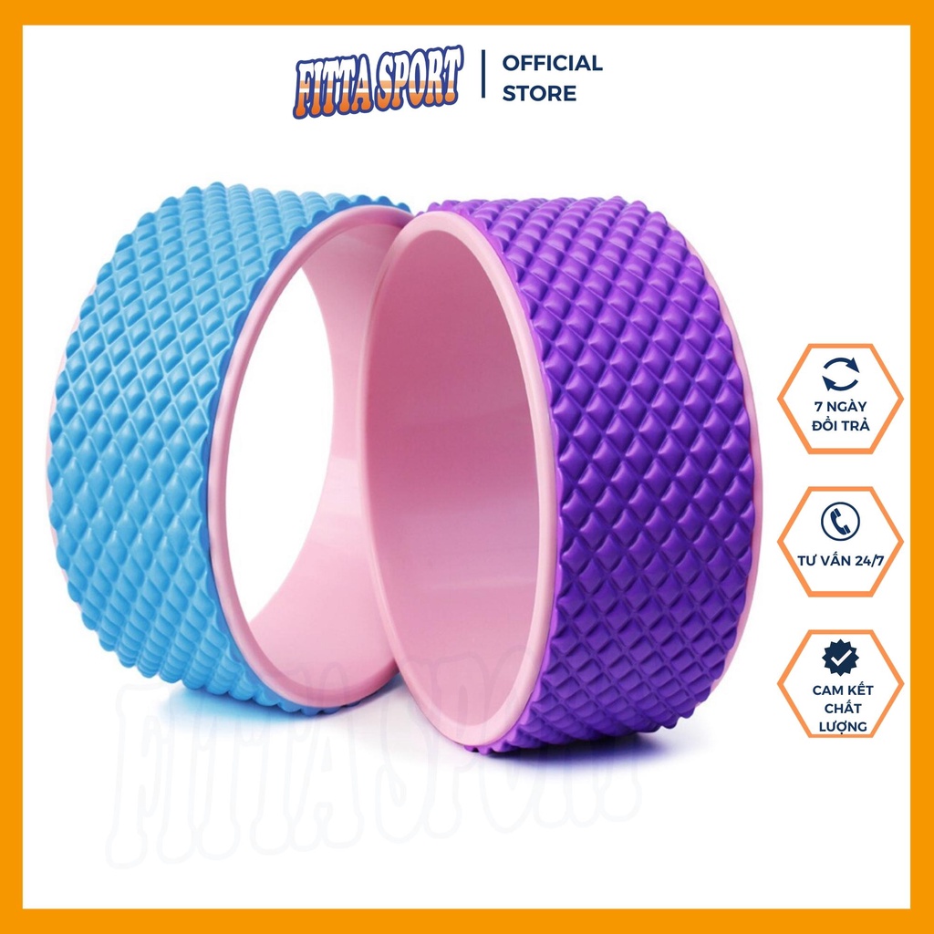Vòng tập Yoga 33cm khung nhựa ABS bọc TPE, cao su PU chống trơn trượt cao cấp chính hãng - Yoga Wheel YO23