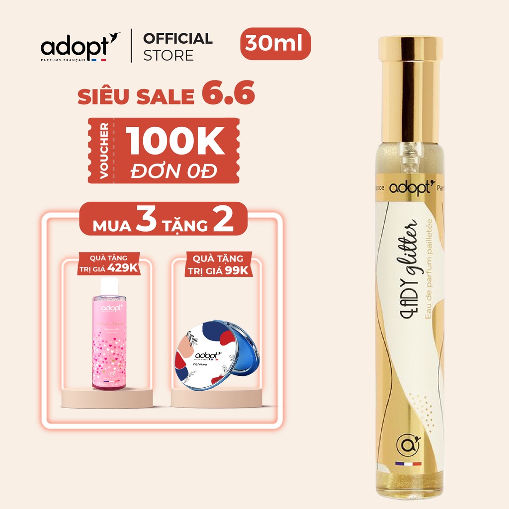 Nước Hoa Nữ Adopt' LADY GLITTER Hương Thơm Kiêu Sa - Nước hoa Pháp chính hãng dung tích 30 ml