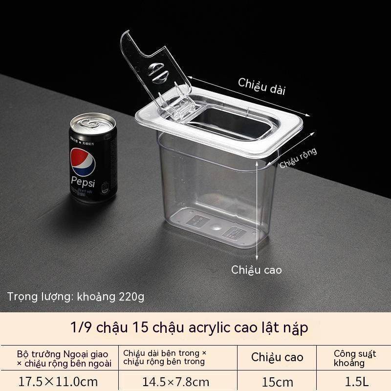 Chậu Phục Vụ Bằng Nhựa Acrylic Trong Suốt Có Nắp Đậy Thân Thiện Với Môi Trường Đựng Kem / Trái Cây / Trà Sữa / Salad Có Hộp Điều Hòa Nhiệt Độ PC