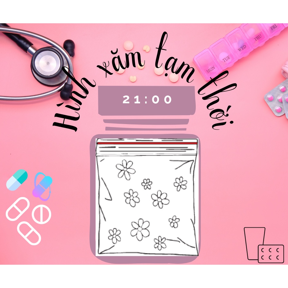 "PILL🤒" Hình Xăm Dán Mới Nhất,Chống Nước 100%,Giữ Hình Lâu - Hai Mốt Giờ Store 🌺