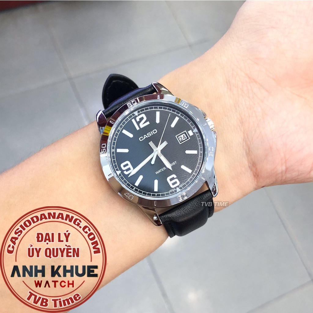 Đồng hồ nam dây da Casio chính hãng Anh Khuê MTP-V004L-1BUDF (41mm)