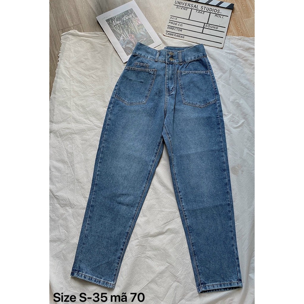 Quần jean baggy nữ lưng cao bigsize kiểu quần bò baggy hàng VNXK MS70 thời trang bigsize 2KJean