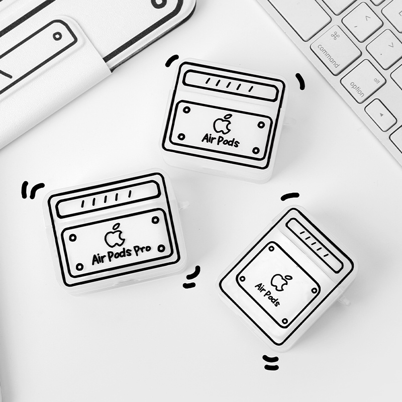 Vỏ bảo vệ chống sốc hộp sạc tai nghe hình vuông màu đục thích hợp cho Airpods 2nd Generation 3rd Generation