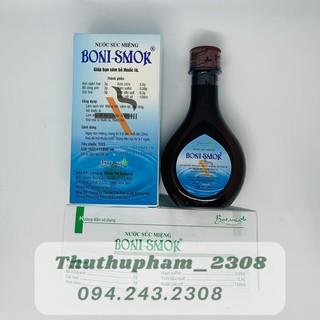 Nước súc miệng BONI-SMOK 150ml Làm thay đổi mùi vị khi hút t.h.u.ố.c, giúp bạn từ bỏ thói quen hút t.h.u.ố.c