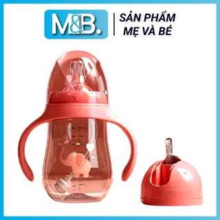 Bình tập uống nước đa năng, bình sữa 2 trong 1, bình bú cho bé chống rơi vỡ