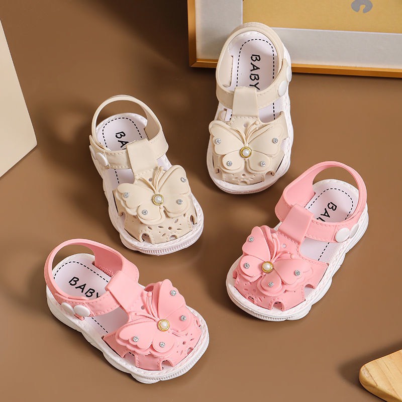 Sandal bé gái phối cánh bướm đính đá thời trang công chúa sang trọng - TT403