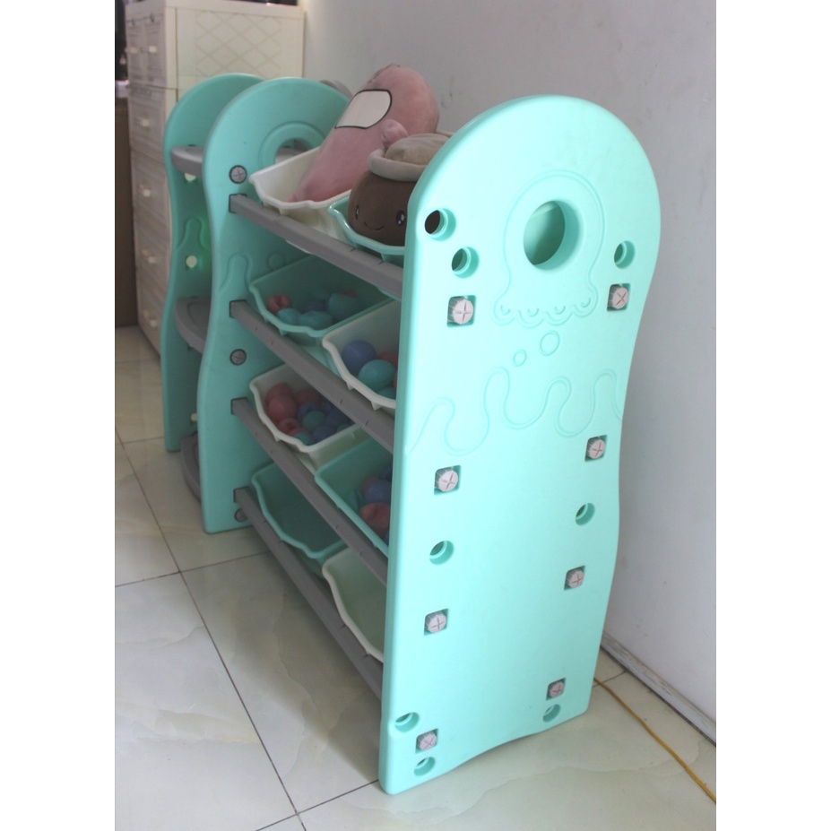 Kệ Để Đồ Chơi Cho Bé Cao Cấp - Hàng Nhập Khẩu - Nhựa Nguyên Sinh Dày Dặn, Chắc Chắn