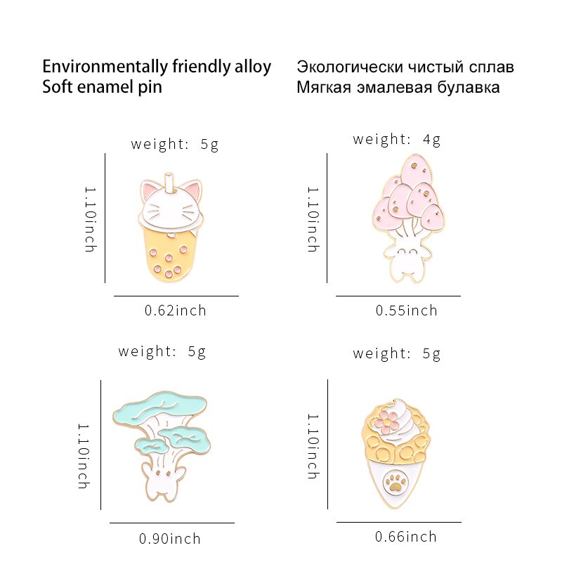 Ghim Cài Áo Tráng Men Hình Hoạt Hình Dễ Thương