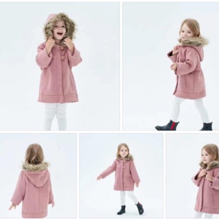 ÁO DẠ HỒNG MŨ LÔNG ZARA DƯ XỊN