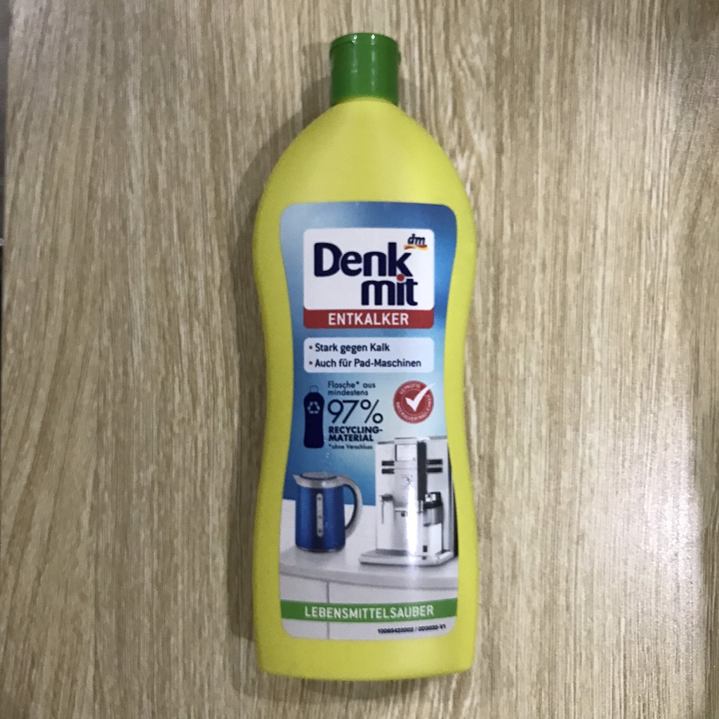 Dung dịch tẩy cặn canxi Denkmit cho ấm siêu tốc, bình đun nước dung tích 250ml dùng được 5 lần