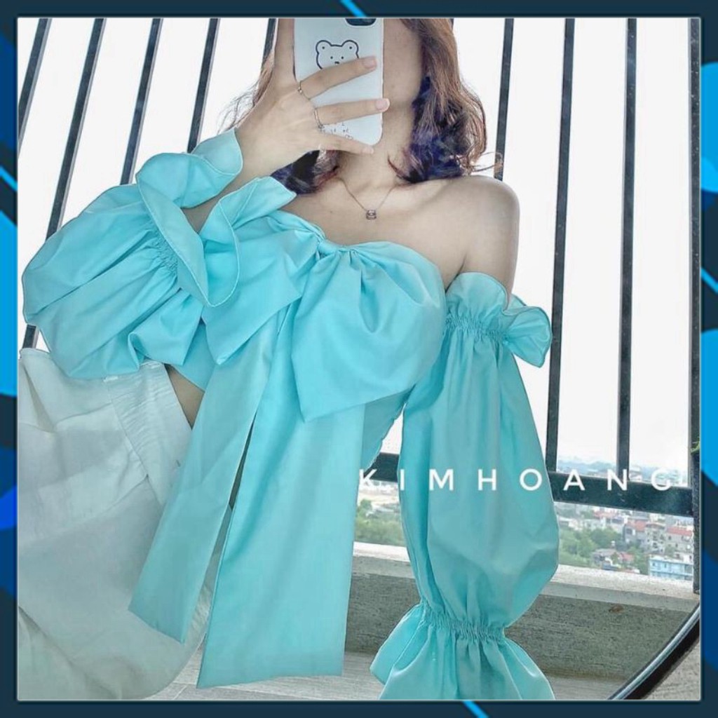 ÁO TRỄ VAI NƠ TO-TAY DÀI , 50KG MẶC ĐẸP, CHẤT KATE MỀM MỊN.