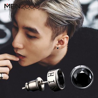 Bông tai nam đính hạt Lấp lánh chấm tròn đơn giản Cổ điển Thời trang cá tính Phong cách Nhật Bản