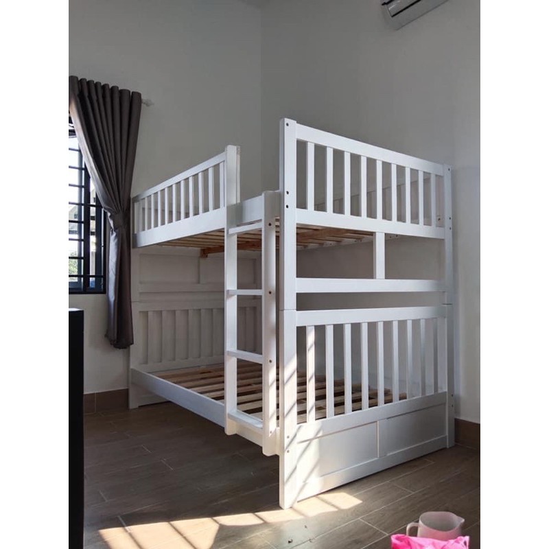 [XẢ HÀNG] Giường Tầng Unit Có Hộc Kéo (1m2)-Trắng | BigBuy360 - bigbuy360.vn