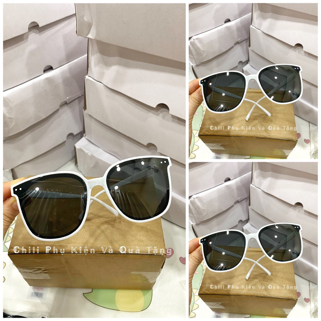 K13 - Kính mát nam nữ, mắt kiếng râm thời trang chống nắng du lịch màu trắng 2 chấm tròn ngang | BigBuy360 - bigbuy360.vn