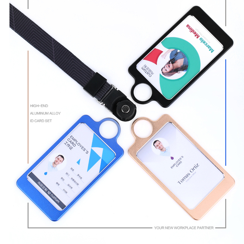Hợp Kim Nhôm Dọc Giá Đỡ Thẻ ID Dây Vàng Bạc Thẻ Tên Thẻ Huy Hiệu Giá Đỡ Kinh Doanh Văn Phòng Vật Dụng