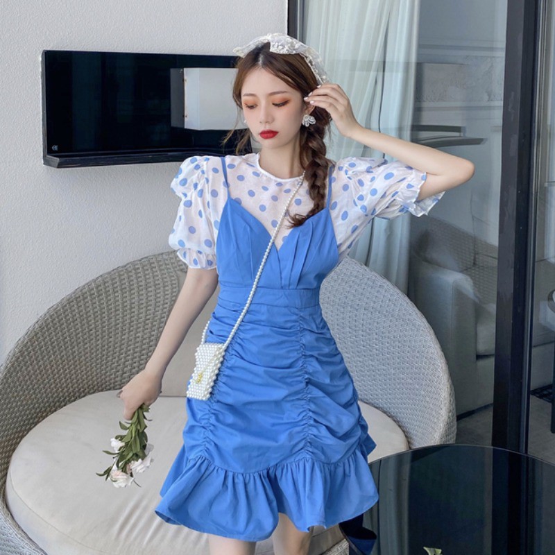Set Đầm Chấm Bi Xinh Xắn Dành Cho Nữ
