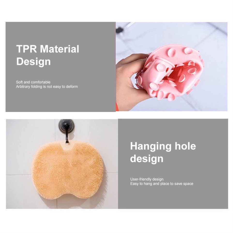 Tấm Silicon Chà Lưng,Chà Chân Có Móc TreoFREESHIPMiếng Silicon Hút Chân Không Cọ Lưng,Cọ Chân Tiện Lợi