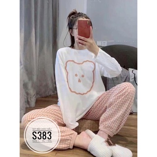 Bigsize Set bộ caro gấu S383