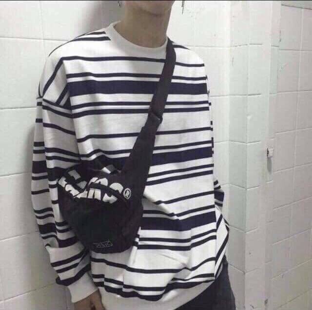 ÁO NỈ SWEATER NỮ DÀI TAY NAM NỮ KẺ NGANG ĐẸP | BigBuy360 - bigbuy360.vn