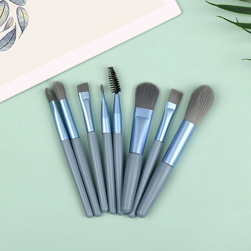Set 8 Cọ Trang Điểm Lông Mềm Mịn Chất Lượng Cao, hàng Cao Cấp, Có Túi Zip
