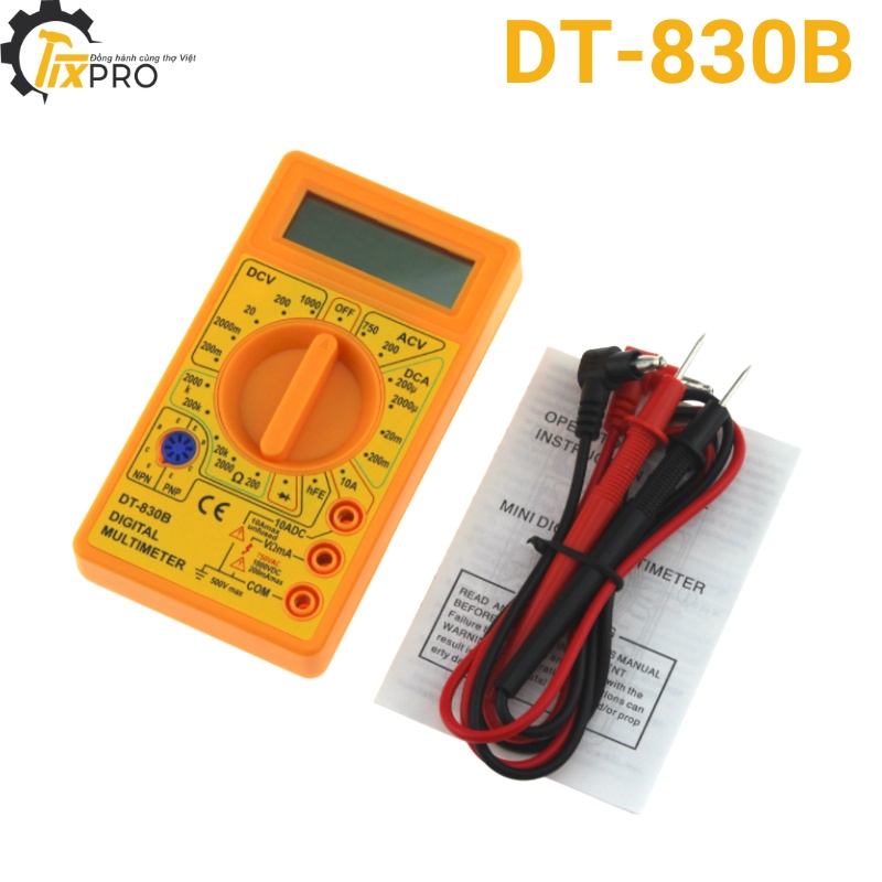 Đồng hồ đo điện DT-830B giá bình dân màu vàng