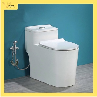 Bồn cầu lùn liền khối màu trắng , bồn cầu liền khối màu trắng