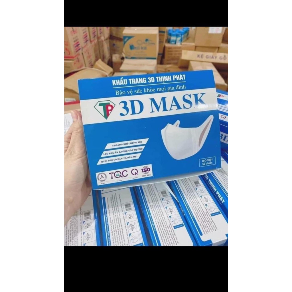 Khẩu trang 3D Mask người lớn 1 hộp 50 cái,FREESHIP,hàng công ty