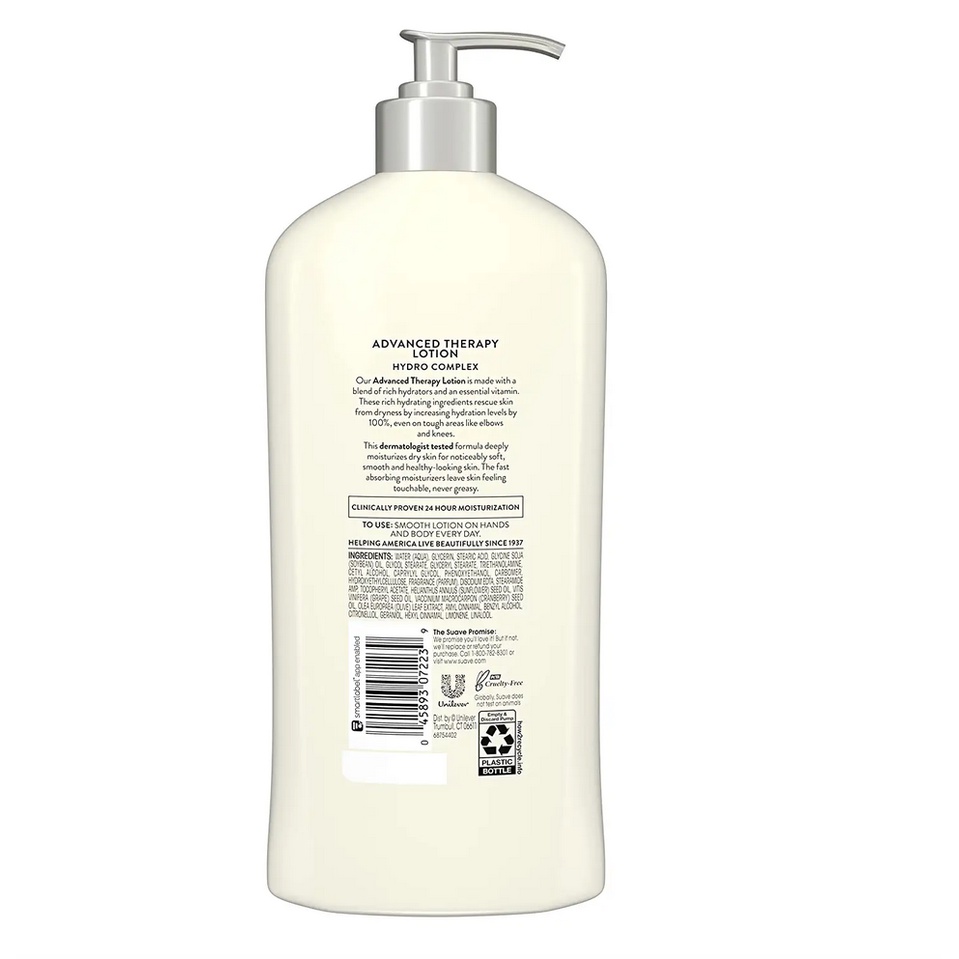 Dưỡng thể giữ ẩm cho da khô Suave Skin Solutions Body Lotion Silkening/Advanced Therapy 532ml