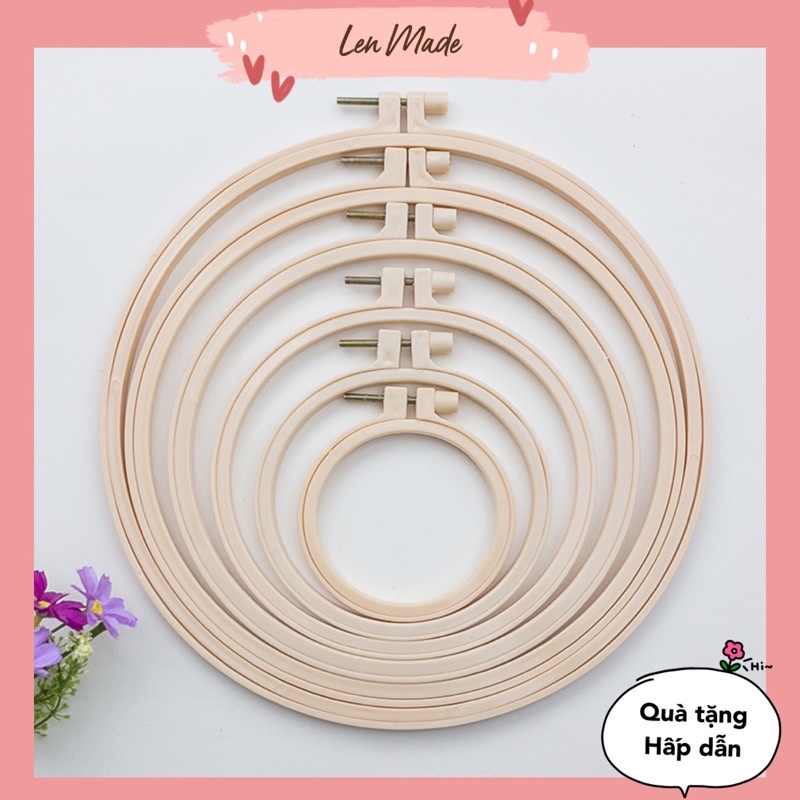 Khung thêu nhựa  nhiều kích thước handmade diy nguyên liệu thêu thùa lenmade