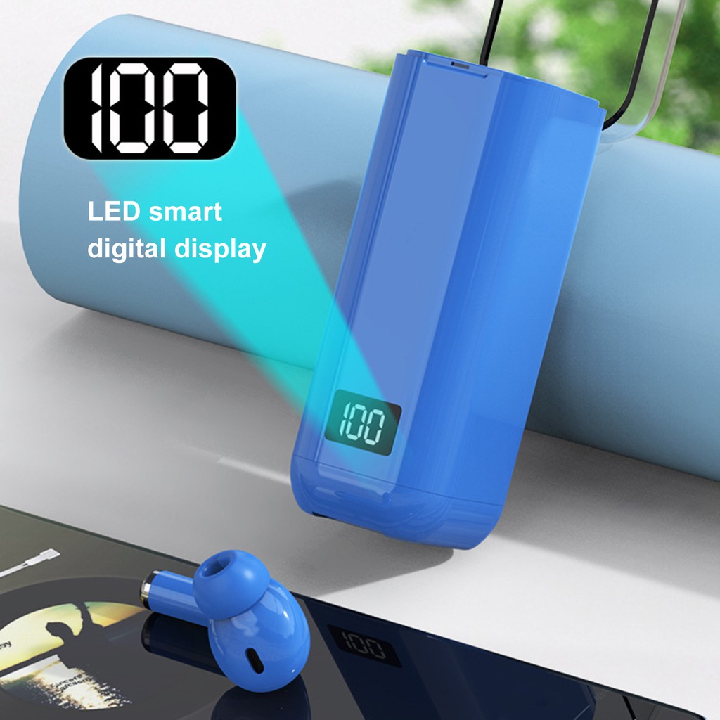 Tai Nghe Nhét Tai Bluetooth Không Dây Màu Trơn Kèm Hộp Sạc Tiện Dụng Ốp