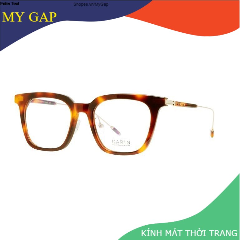 Gọng kính cận vuông kim loại nam nữ CARIN , mắt gọng vuông màu sắc thời trang 9028